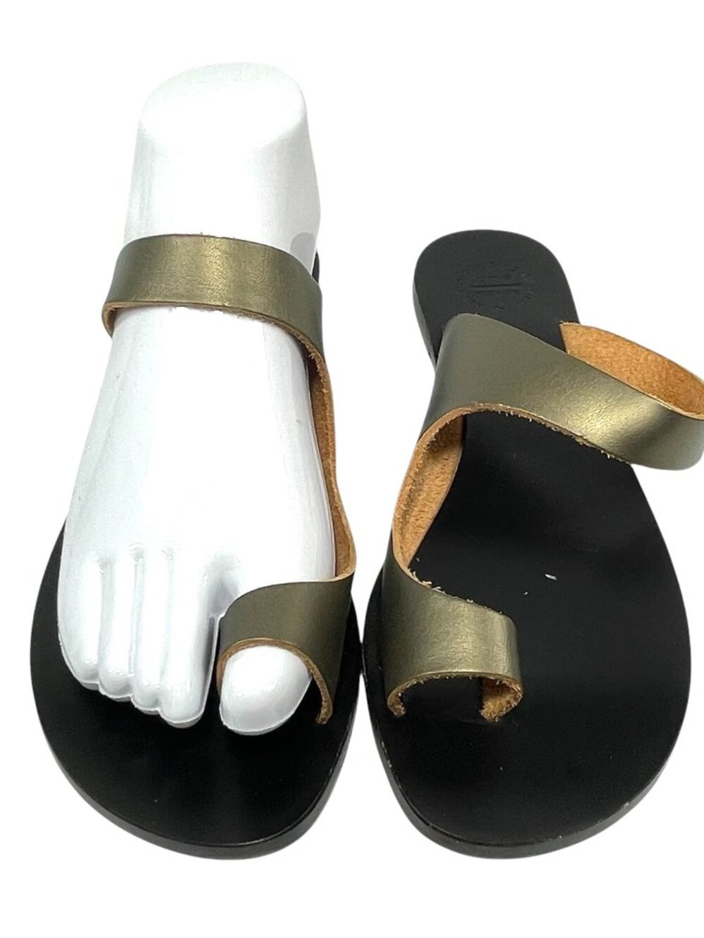 ATP ATELIER Gold Bronze Toe Loop Flip Flop Sandals Womens 39 9